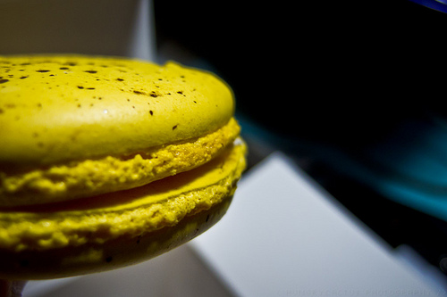 Banana macaron from Bouchon Bakery, Yountville